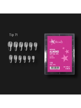 Gelie Tip 71 Soft Gel Tips Medium Almond Gelie Tip 71 Soft Gel Tips Medium Almond