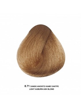 Bioshev Hair Color Cream 8,71 Ξανθό Ανοιχτό Καφέ Σαντρέ 100ml