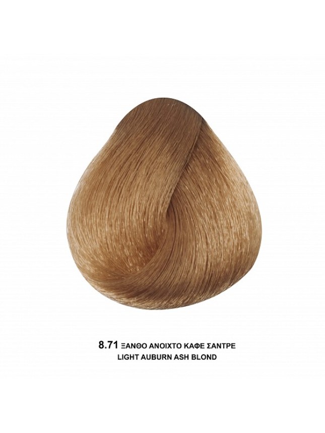 Bioshev Hair Color Cream 8,71 Ξανθό Ανοιχτό Καφέ Σαντρέ 100ml