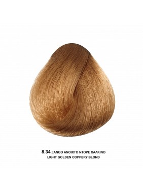 Bioshev Hair Color Cream 8,34 Ξανθό Ανοιχτό Ντορε Χάλκινο 100ml  