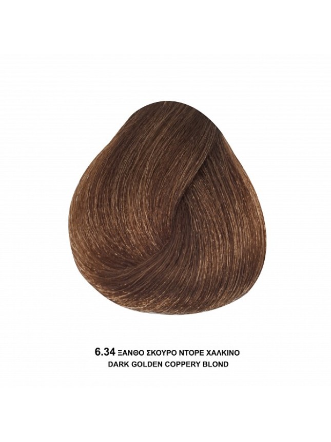Bioshev Hair Color Cream 6,34 Ξανθό Σκούρο Ντορε Χάλκινο 100ml