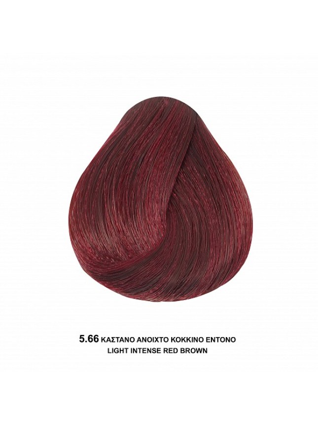 Bioshev Hair Color Cream 5,66 Καστανό Ανοιχτό Κόκκινο Έντονο 100ml