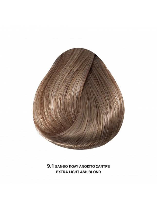 Bioshev Hair Color Cream 9,1 Ξανθό Έντονο Πολύ Ανοιχτό Σαντρέ 100ml