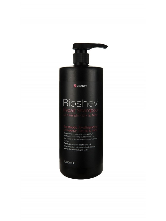 Bioshev Σαμπουάν Αναδόμησης Με Μετάξι - Κερατίνη Και Αλόη 1000ml