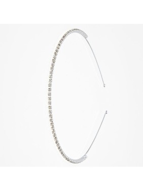 Novita Στέκα μεταλλική λεπτή με στράς σε ασημί χρώμα. Novita Στέκα μεταλλική λεπτή με στράς σε ασημί χρώμα.