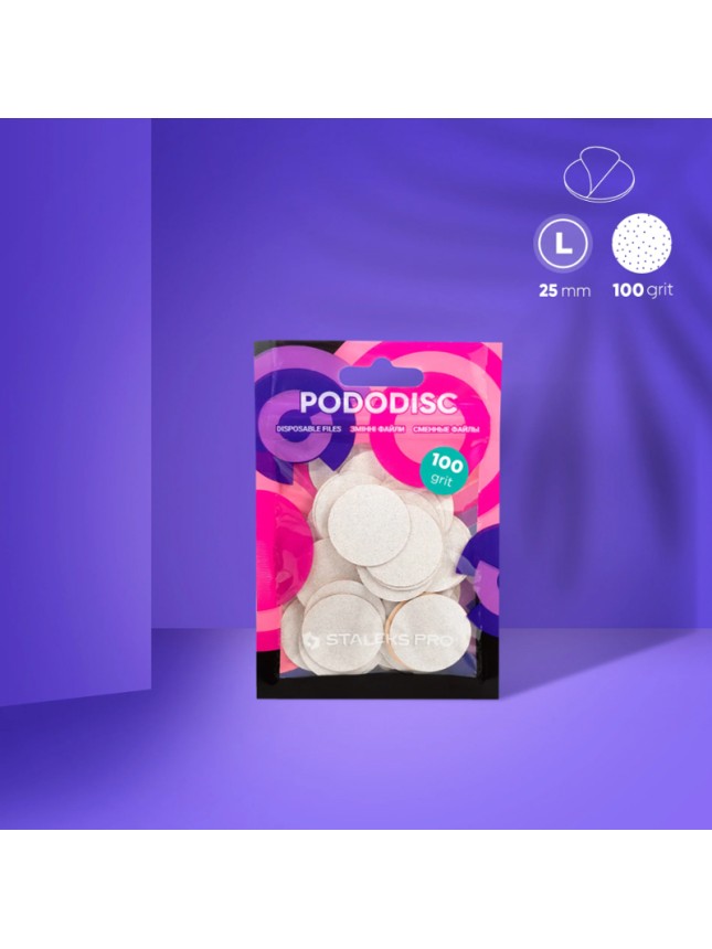 Staleks Refill Pads for Pedicure Disc White L (25mm) 100Grit