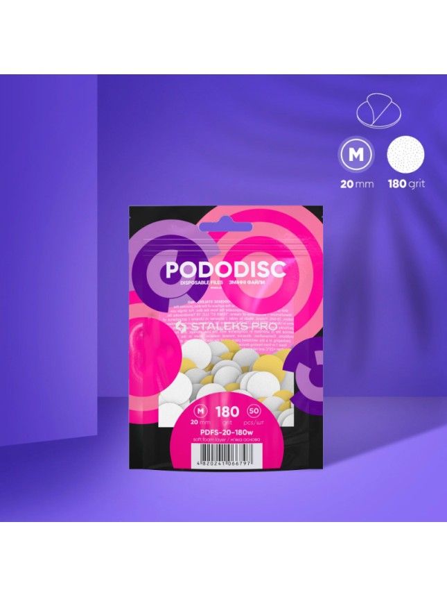 Staleks Refill Pads for Pedicure Disc White M (20mm) 180 Grit