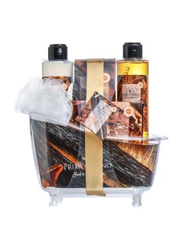 VANILLA CARAMEL ΛΟΣΙΟΝ ΣΩΜΑΤΟΣ 150ML, ΑΦΡΟΛΟΥΤΡΟ 150ML, ΑΛΑΤΑ ΜΠΑΝΙΟΥ 100GR, ΣΑΠΟΥΝΙ 100GR & ΣΦΟΥΓΓΑΡΙ
