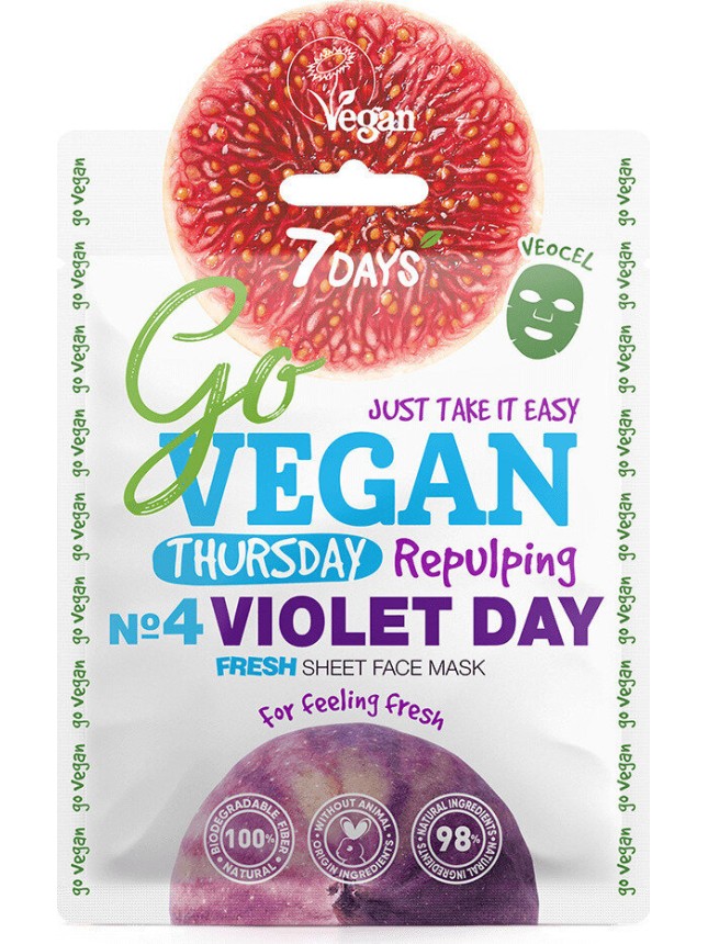 7DAYS GoVegan sheet mask Violet Day 25g