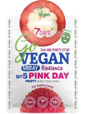 7DAYS GoVegan sheet mask Pink Day 25g