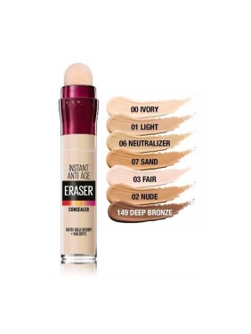 Maybelline Instant Eraser Age Rewind Concealer με Σφουγγαράκι - 00 Ivory
