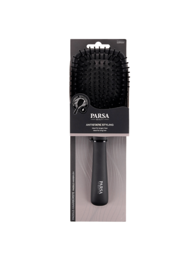 Parsa Βούρτσα Antistatic Με Άνθρακα Μεγάλη Τετράγωνη Μαύρη (05002)