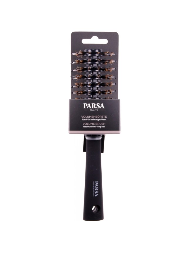 Parsa Στρογγυλή Βούρτσα Με Πλαστικές/Τρίχινες Ακίδες Μαύρη