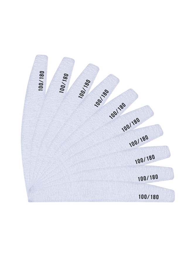 Σετ 25 Γκρι λίμες για τα νύχια διπλής όψης 100/180 Μισοφέγγαρο