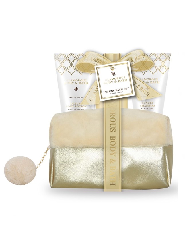 Glamorous Gold Pom Pom Nesseser / 41-442