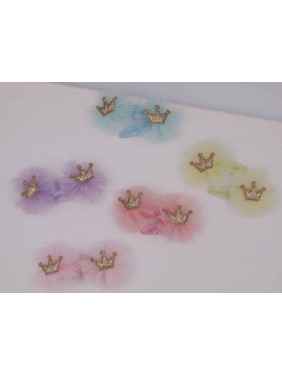 Azure Accessories σετ 2τμχ παιδικό κλικ κλακ με στέμμα (XΑ-0613)