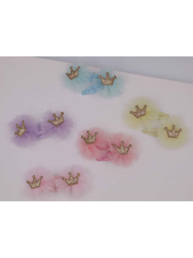 Azure Accessories σετ 2τμχ παιδικό κλικ κλακ με στέμμα (XΑ-0613)