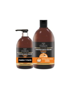Evialia Family Pack Shower Bath Cream Καραμέλα Με Κρέμα Σώματος & 18 ενεργά συστατικά - 1lt + 500ml Evialia Family Pack Shower Bath Cream Καραμέλα Με Κρέμα Σώματος & 18 ενεργά συστατικά - 1lt + 500ml