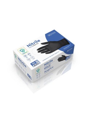 Intertan Γάντια Νιτριλίου Μαύρα χωρίς Πούδρα X-Large 100τεμ.