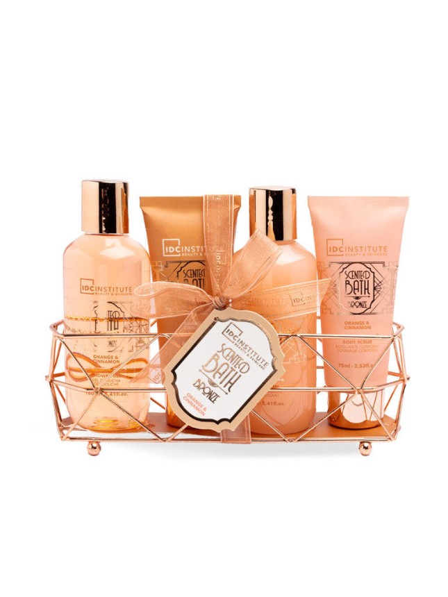 IDC Scented Bath Bronze Metallic Case Set Orange & Cinnamon (42269)