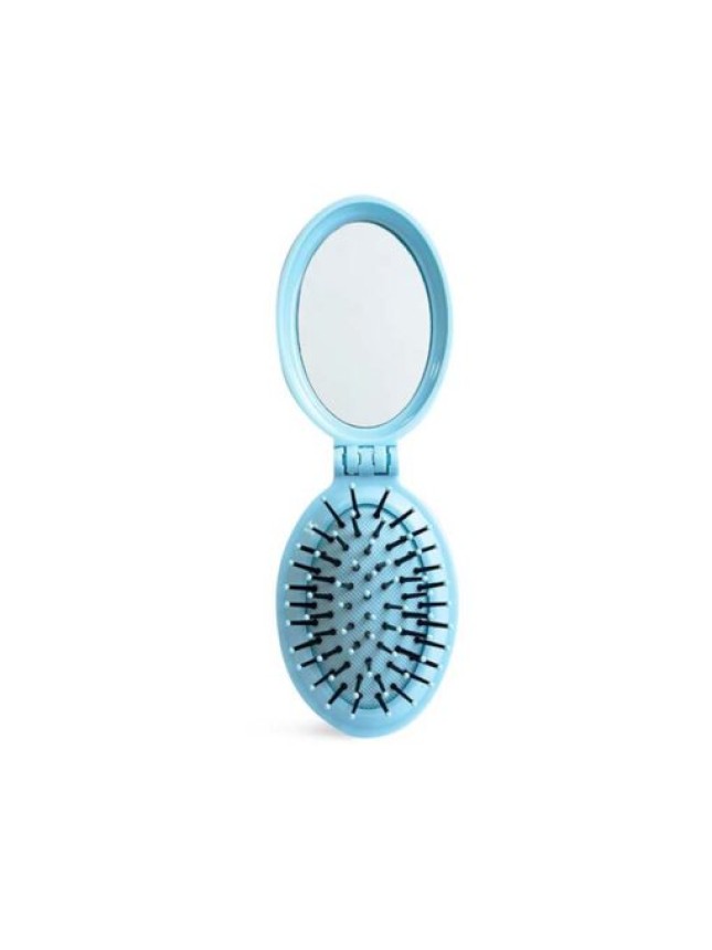 IDC Pocket Pop Out Brush With Mirror – Πτυσσόμενη Bούρτσα Mαλλιών με Kαθρεφτάκι Μωβ (18301RΒ)