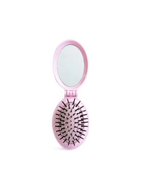 IDC Pocket Pop Out Brush With Mirror – Πτυσσόμενη Bούρτσα Mαλλιών με Kαθρεφτάκι Μωβ (18301RΒ)