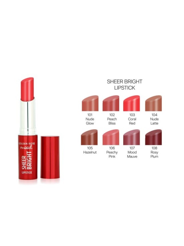 Golden Rose Mood Sheer Bright Lipstick 105 Hazelnut